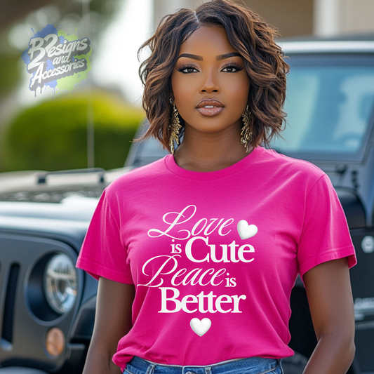 Love Is Cute, But Peace Is Better – Women’s T-Shirt